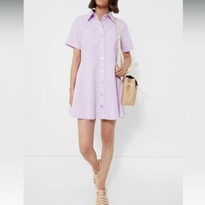 English Factory Lillac Lavender Purple Button-Up Shirt Dress